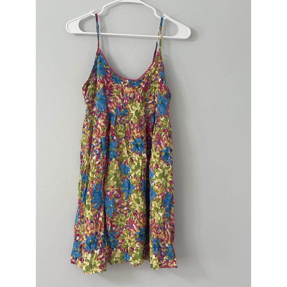 Natural Life Gigi Mini Dress Size M Scalloped Floral Boho Cottage Vacation Beach - Picture 2 of 10